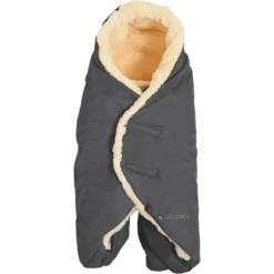 Altabebe Lammfell Umschlagdecke Dunkelgrau