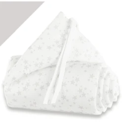 Babybay® Nestchen Piqué Midi/Mini Sterne Perlgrau 157 X 25 Cm