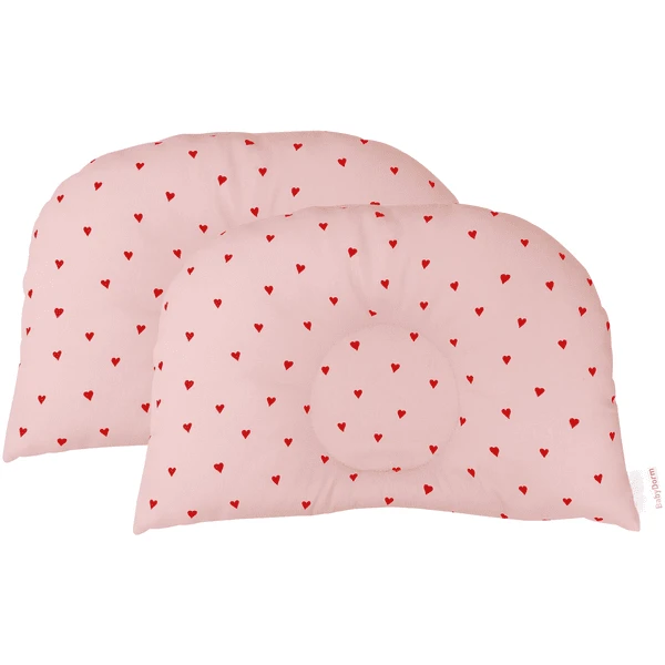 BabyDorm® Kinderwagenkissen BuggyDorm Rosalie Rosa Mit Roten Herzchen 3 BabyDorm® Kinderwagenkissen BuggyDorm Rosalie Rosa Mit Roten Herzchen