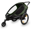 Hamax Kinderfahrradanhänger Outback ONE Mit Rückenlehnenverstellung Green/Black -Babyartikel Geschäft hamax kinderfahrradanhaenger outback one mit rueckenlehnenverstellung green black a319095