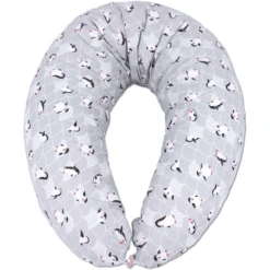 HOBEA-Germany Stillkissen Pinguin Grau Weiß