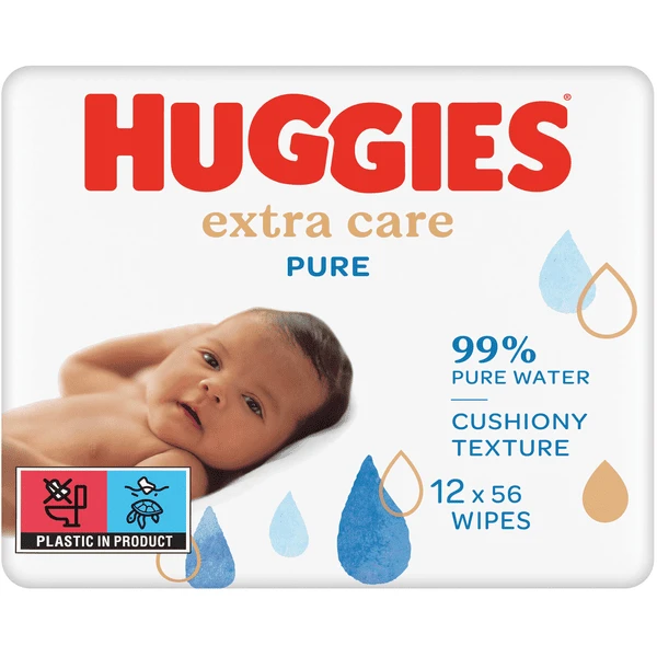 Huggies Baby Feuchttücher Pure Extra Care 672 Tücher (12 X 56 Stk) 3 Huggies Baby Feuchttücher Pure Extra Care 672 Tücher (12 X 56 Stk)
