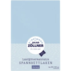 JULIUS ZÖLLNER Spannbettlaken Für Laufgittermatratzen Hellblau 100 X100 Cm