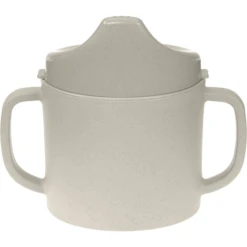 LÄSSIG Trinklernbecher Mit Henkel Uni Warm Grey