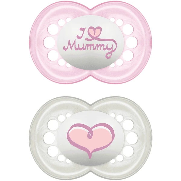MAM Schnuller Original Rosa I Love Mummy 6+ Monate Silikon 3 MAM Schnuller Original Rosa I Love Mummy 6+ Monate Silikon