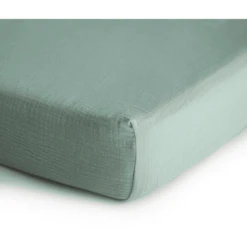 Mushie Spannbetttuch Musselin Roman Green 60 X 120 Cm