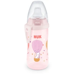 NUK Babyflasche Active Cup, Rosa, Motiv Hase 300ml