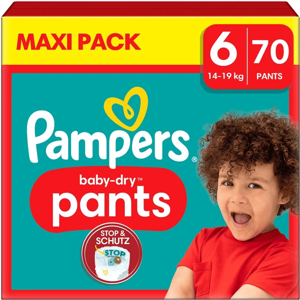 Pampers® Pampers Baby-Dry Pants, Gr. 6 Extra Large 14-19 Kg, Maxi Pack (1 X 70 Pants) 3 Pampers® Pampers Baby-Dry Pants, Gr. 6 Extra Large 14-19 Kg, Maxi Pack (1 X 70 Pants)