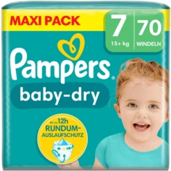 Pampers® Pampers Baby-Dry Windeln, Gr. 7, 15+ Kg, Maxi Pack (1 X 70 Windeln)
