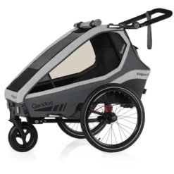 Qeridoo® Kinderfahrradanhänger Kidgoo1 Steel Grey