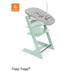 STOKKE® Tripp Trapp® Hochstuhl Buche Soft Mint Inkl. Newborn Set™ Grey