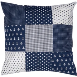 Ullenboom Patchwork Kissenbezug 60 X 60 Cm Anker Blau