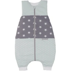 ULLENBOOM Sommer-Schlafsack Mit Füßen Mint Grau